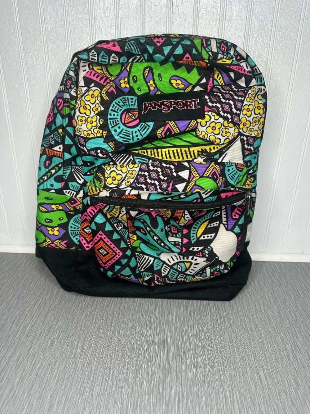 JANSPORT Superbreak Black Label Quest Backpack JS00T60G Neon Funky Geometric
